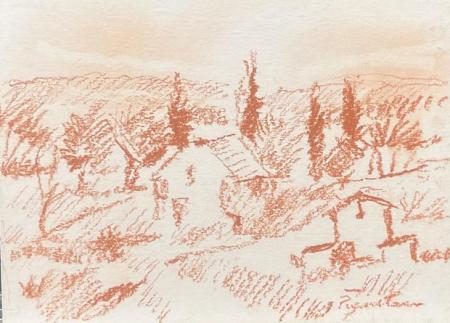 Art work by Luigi Pignataro Case di campagna  - blood cardboard 