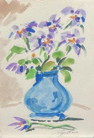 Art work by Luigi Pignataro Vaso di fiori  - watercolor paper 