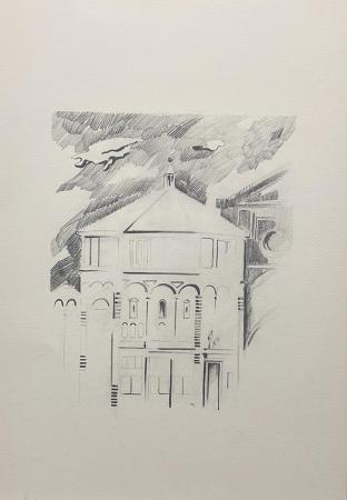 Art work by Enrico Bandelli Battistero  - lithography paper 