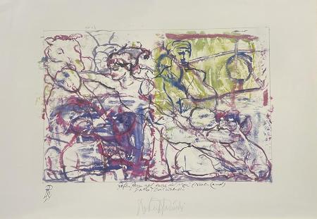 Art work by Roberto Panichi Peter Pan nel Paese-del-Mai  - lithography paper 