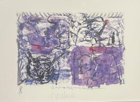 Art work by Roberto Panichi Lo scugnizzo tra le anime perse sulla luna  - lithography paper 