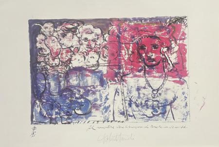 Art work by Roberto Panichi IIl nano pittore ritrae la principessa nel Paese che non c'è mai stato  - lithography paper 