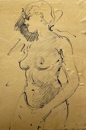 Art work by Gino Paolo Gori Nudo  - china cardboard 