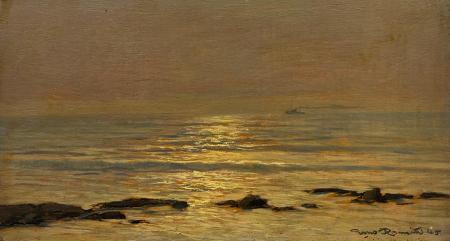 Quadro di Gino Romiti Marina - olio tavola 