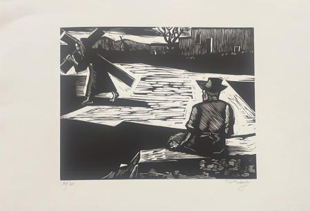 Art work by Pietro Parigi  L'indifferente - etching paper 