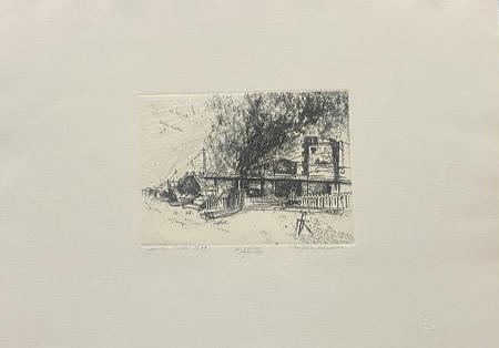 Art work by Walter Piacesi Periferia Anconetana  - etching paper 