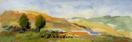 Quadro di Umberto Bianchini Paesaggio - tempera cartone 