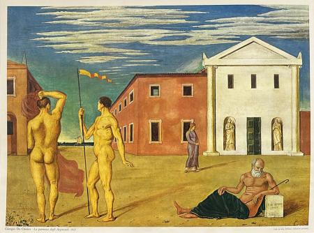Art work by Giorgio De Chirico La Partenza degli Argnauti  - print paper 