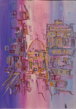 Art work by  Viti  Via dell'Oriolo  - oil paper 