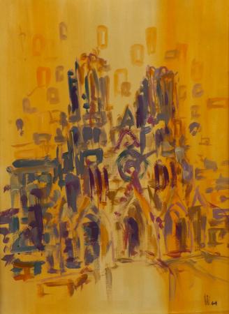 Art work by  Viti  Cattedrale di Reims - oil paper 