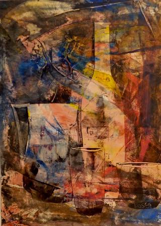 Art work by Gojmir Anton Kos Composizione - mixed paper 