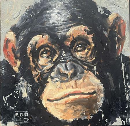 Art work by Francesco  Gallocantafio The Monkey - oil table 