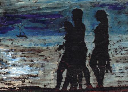 Art work by Massimo Lomi L'Imbrunire - oil plywood 