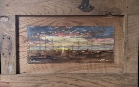 Art work by Massimo Lomi L'attimo  - varnish table 
