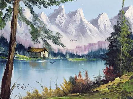 Quadro di P Risi Trentino - olio tela 