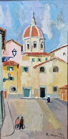 Quadro di Rodolfo Marma Piazza del Tiratoio  - olio - 