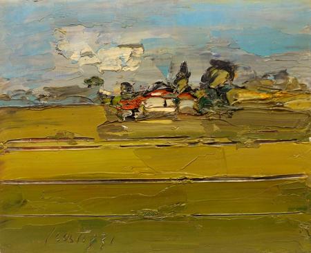 Art work by Sergio Scatizzi Paesaggio - oil table 