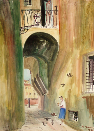 Quadro di Rodolfo Marma vicolo Borgherini - Pittori contemporanei galleria Firenze Art