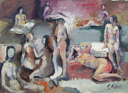 Quadro di Emanuele Cappello Figure femminili - olio tela 