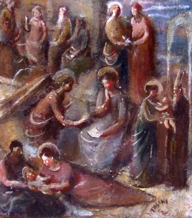 Quadro di Ermanno Toschi  Annunciazione - Pittori contemporanei galleria Firenze Art