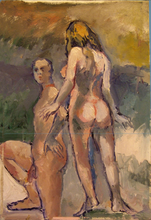 Quadro di Emanuele Cappello Nudo di amanti - Pittori contemporanei galleria Firenze Art