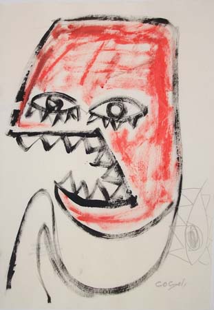 Art work by Livio Cogoli Figura - varnish paper 