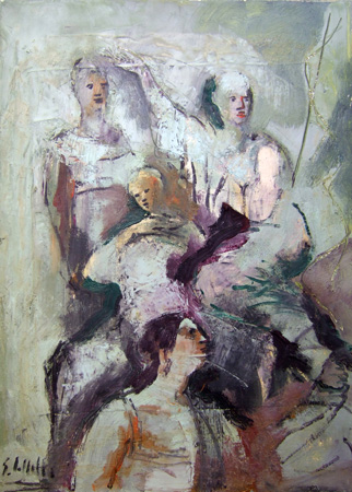 Quadro di Emanuele Cappello Figure - olio tela 