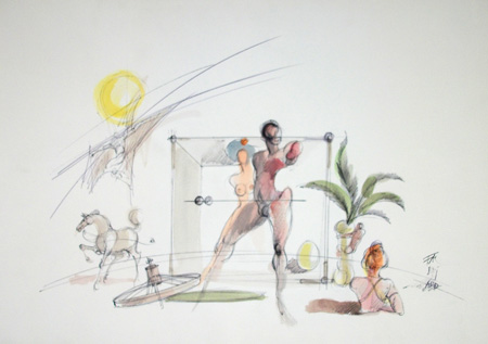 Quadro di Claude Falbriard Figure - Pittori contemporanei galleria Firenze Art