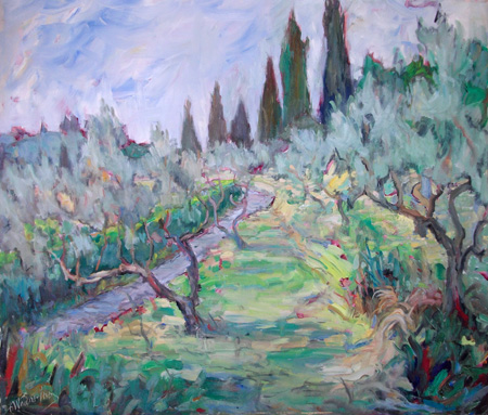 Quadro di Angelo Vaccarino Paesaggio - olio tela 