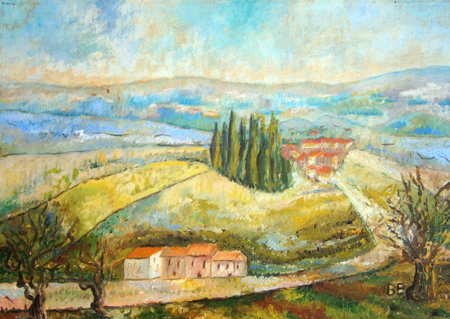 Quadro di firma Illeggibile Paesaggio - Pittori contemporanei galleria Firenze Art