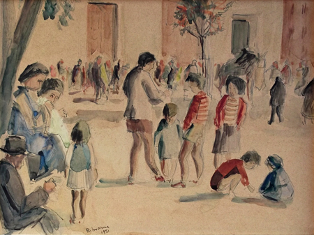 Quadro di Rodolfo Marma In Santo Spirito - acquerello carta su tela 