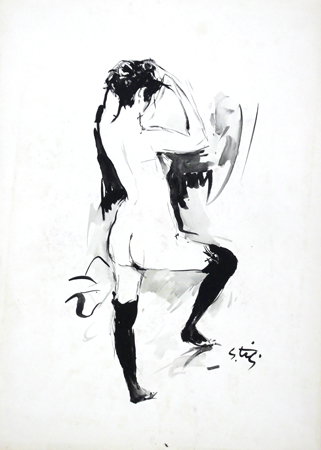 Quadro di Gino Tili Calze nere - Pittori contemporanei galleria Firenze Art