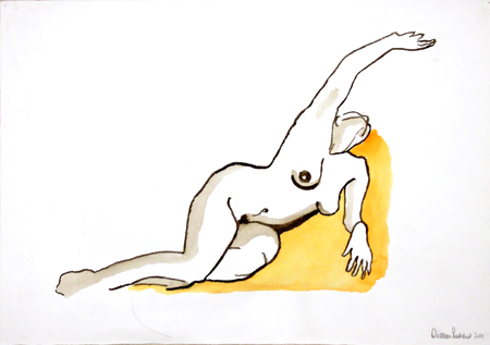 Art work by Luciano Ascenzi Nudo - watercolor paper 