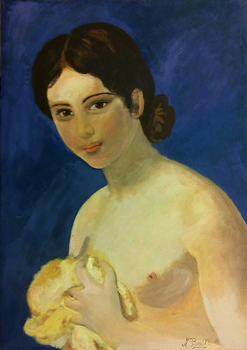 Quadro di M. Brilli Nudo in posa - Pittori contemporanei galleria Firenze Art