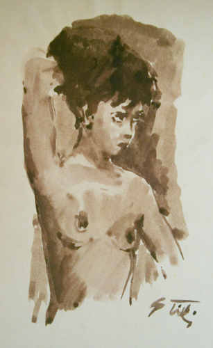 Art work by Gino Tili Nudo - watercolor paper 
