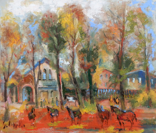 Art work by Emanuele Cappello Giardino urbano - oil canvas 