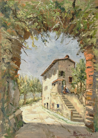 Quadro di A. Bernardini Casa colonica - Pittori contemporanei galleria Firenze Art