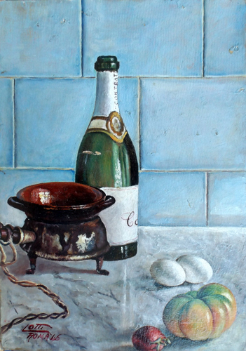 Art work by Dilvo Lotti Natura Morta - oil cardboard 