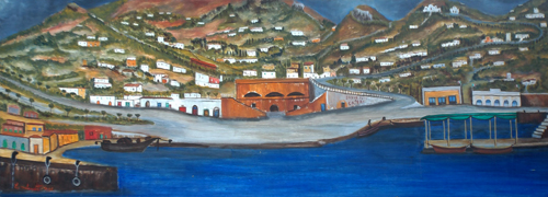 Quadro di Emilio Malenotti Capri - olio tavola 