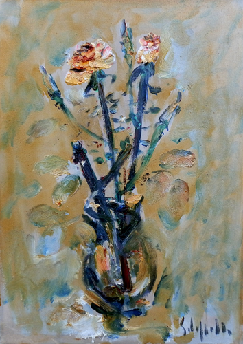 Quadro di Emanuele Cappello Vaso di fiori - olio tela 