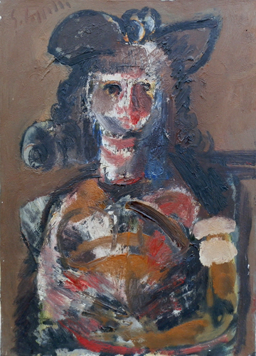 Quadro di Emanuele Cappello Donna con ventaglio - olio tela 