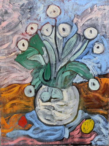 Quadro di Alvaro Baragli Vaso di  fiori - olio tela 