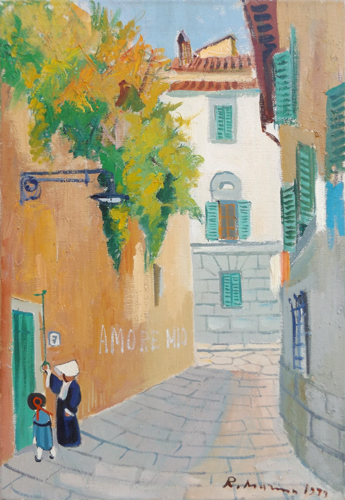 Quadro di Rodolfo Marma Viuzzo delle Canne a Firenze - Pittori contemporanei galleria Firenze Art