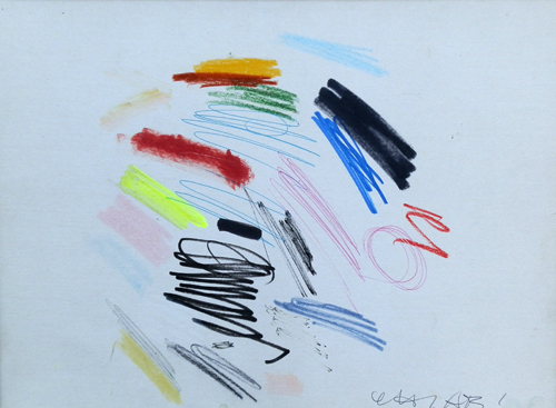 Art work by Giuseppe Chiari A Alessandro - mixed paper on canvas 