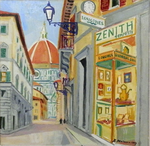Quadro di Rodolfo Marma Oreficeria Tempesti - Via dei Servi - olio tela 