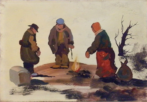 Quadro di  Anonimo Figure - olio tavola 