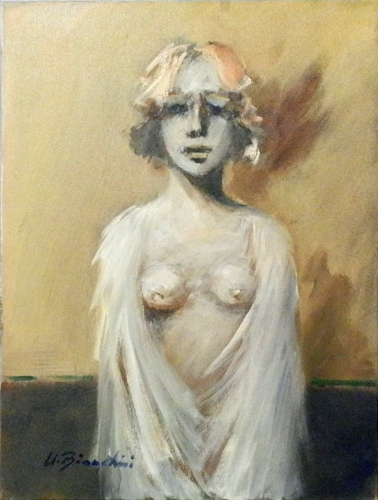 Art work by Umberto Bianchini A petto nudo - oil canvas 