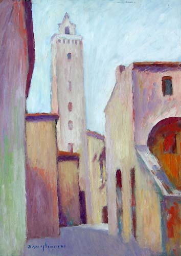 Quadro di Dino Migliorini San Gimignano - Pittori contemporanei galleria Firenze Art