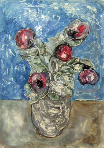 Quadro di Sandro Santini Vaso di fiori - olio tela 