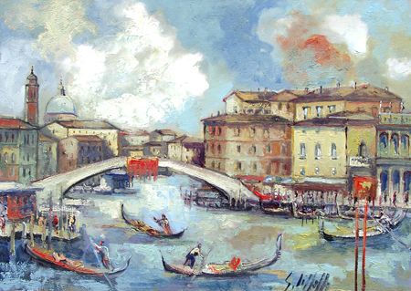 Art work by Emanuele Cappello Canale Grande - oil canvas 